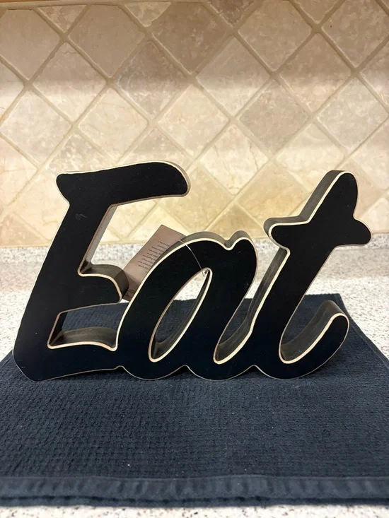 Black “EAT" Wall Sign - Picture 1 of 10
